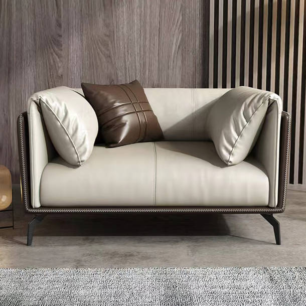 Orren Ellis Philippa 84" Genuine Leather Pillow Top Arm Reclining Sofa